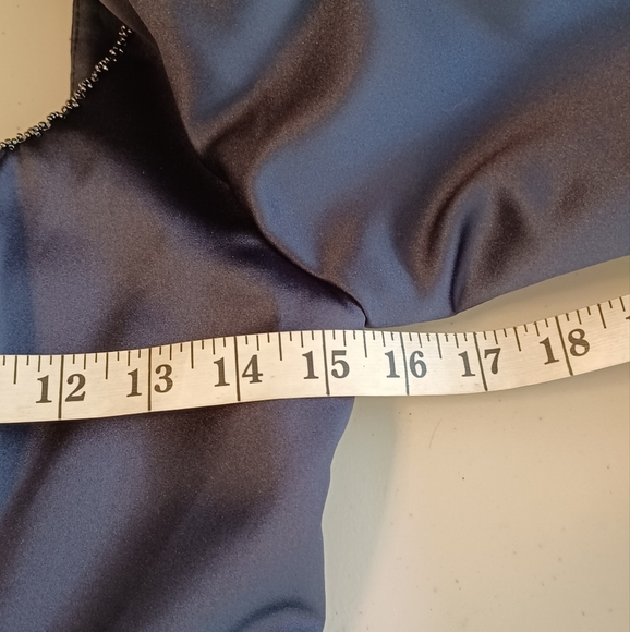 Mori Lee Satin Blue Mother of The Bride Floor Length Evening Gown - Picture 13 of 16